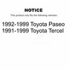 Kugel Rear Inner Wheel Bearing And Race Pair For Toyota Tercel Paseo K70-101108